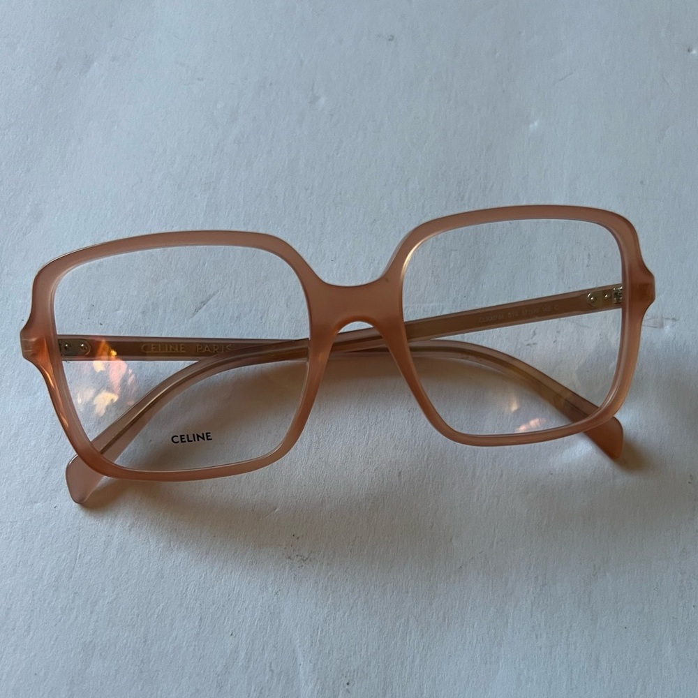 CELINE CL500761 074 SQUARE EYEGLASS FRAMES PINK/BLUSH  NEW